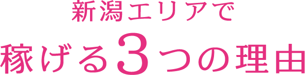 新潟エリアで稼げる3つの理由