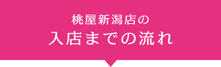 桃屋新潟店の入店までの流れ